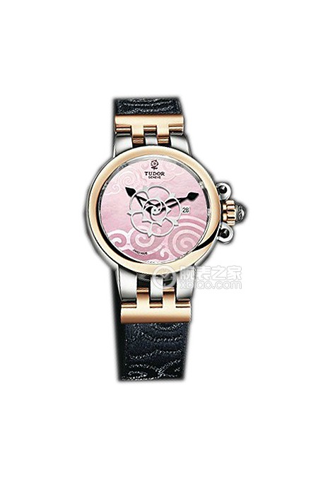 帝舵玫瑰系列35401-FS粉红色珍珠贝母盘织纹表带