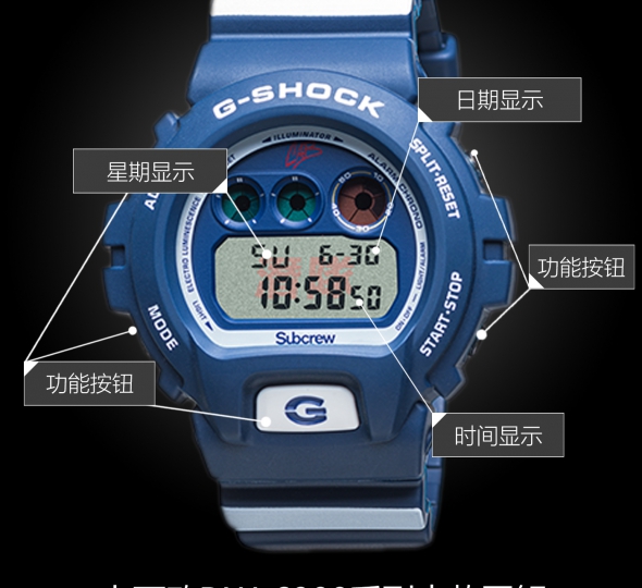 卡西歐G-SHOCK系列DW-6900SBC20-2PRSSS圖解