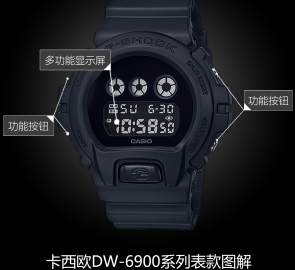 卡西欧G-SHOCK系列DW-6900BBA-1图解