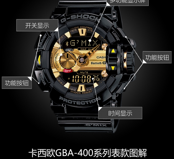 卡西欧G-SHOCK系列GBA-400-1A9图解