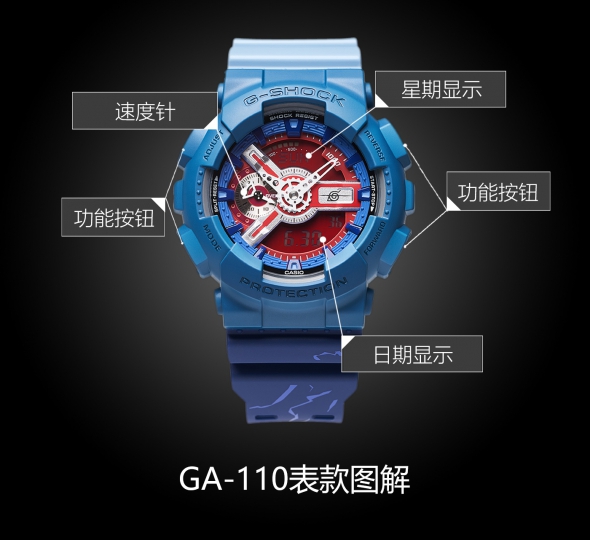 卡西欧G-SHOCK系列GA-110SAS21-2PFN图解