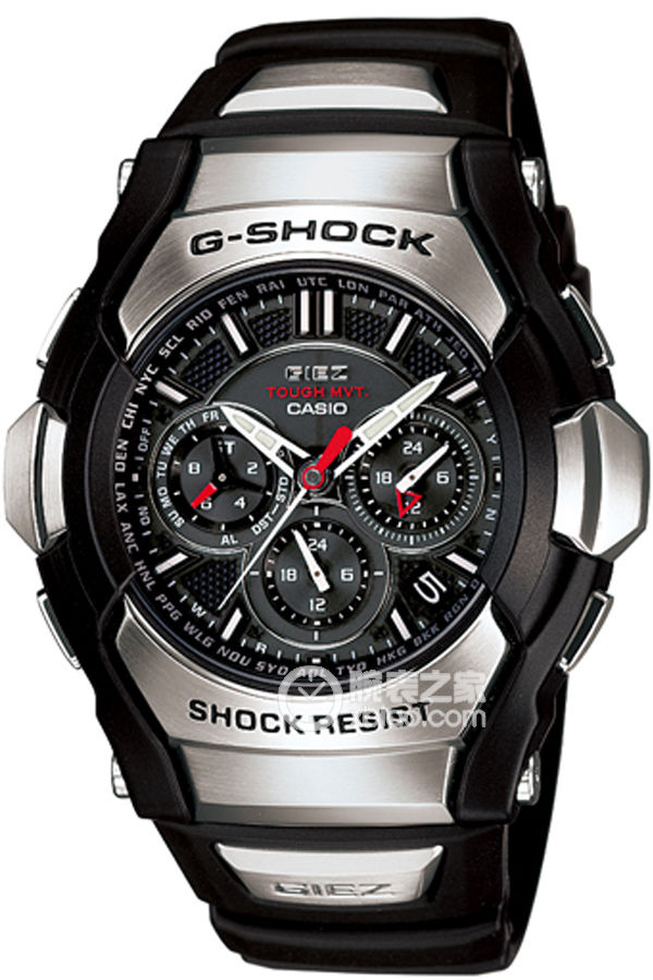 卡西歐G-SHOCK系列GS-1300-1A 銀色+黑色表帶