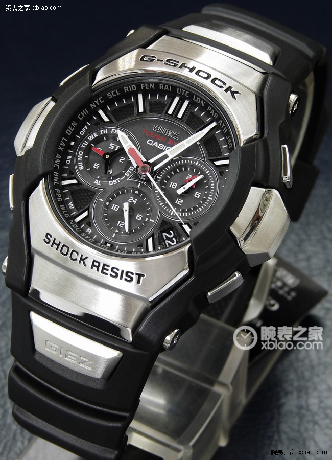 卡西欧G-SHOCK系列GS-1300-1A 银色+黑色表带
