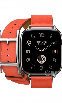 爱马仕APPLE WATCH HERMES系列H0009941双圈橙色宽牛皮表带