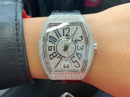 法穆兰VANGUARD系列Vanguard Lady 白金钻石腕錶