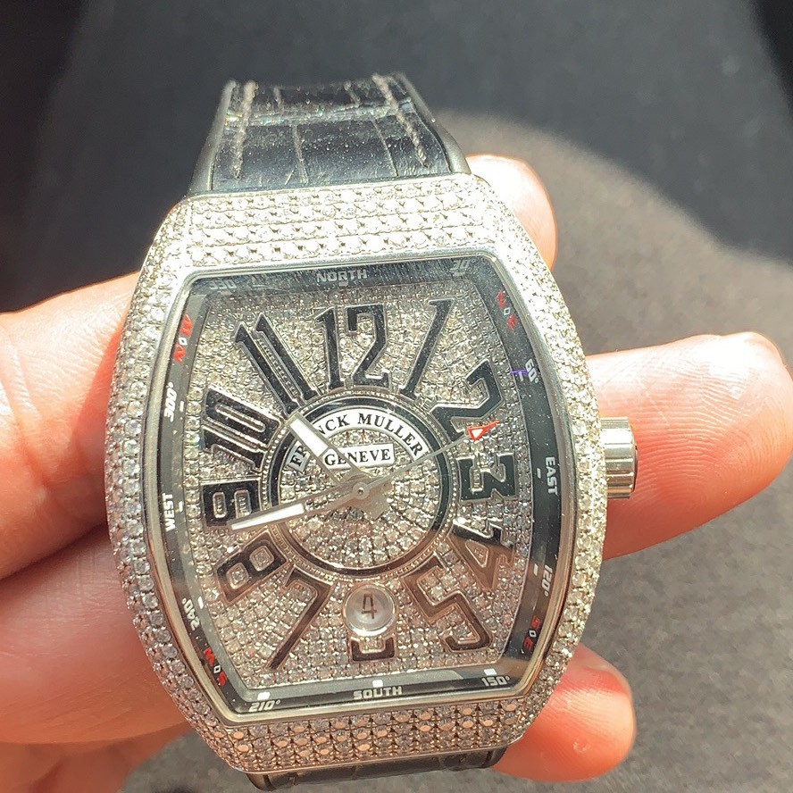 法穆兰VANGUARD系列Vanguard Lady 白金钻石腕錶