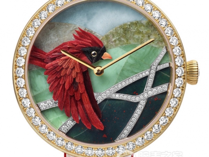 梵克雅寶非凡表盤系列細羽鑲飾腕表-鳳頭鳥