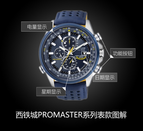 西铁城PROMASTER系列AT8020-03L图解