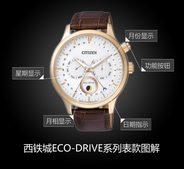 西铁城ECO-DRIVE系列AP1052-00A图解