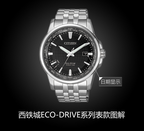 西铁城ECO-DRIVE系列BX1001-89E图解