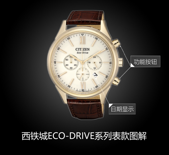 西铁城ECO-DRIVE系列CA4413-19A图解