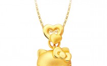 周大福HELLO KITTY系列“彩虹甜心”Hello Kitty黄金吊坠(“彩虹甜心”HelloKitty黄金吊坠“彩虹甜心”HelloKitty黄金吊坠)项链