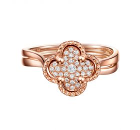 潮宏基时尚系列情迷威尼斯系列玫瑰金镶钻戒指戒指