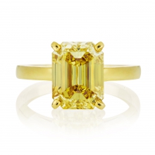 戴比尔斯1888 MASTER DIAMONDS 大师美钻系列祖母绿形艳彩黄钻戒
