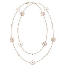 戴比爾斯ENCHANTED LOTUS 系列珍珠貝母玫瑰金鉆石項鏈