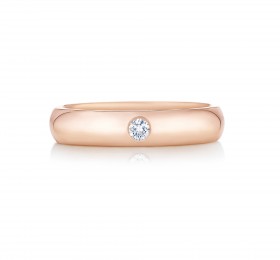 戴比尔斯DB CLASSIC系列单颗美钻玫瑰金戒环 戒指