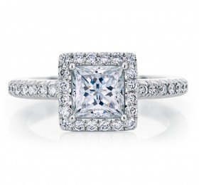 戴比尔斯公主方形单颗美钻戒指戒指