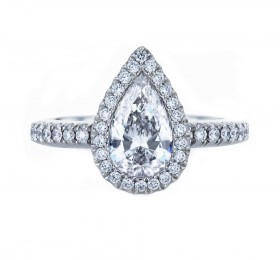 戴比尔斯 Aura水滴形单颗美钻戒指 戒指