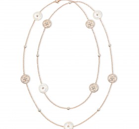 戴比尔斯ENCHANTED LOTUS 系列珍珠贝母玫瑰金钻石项链 项链