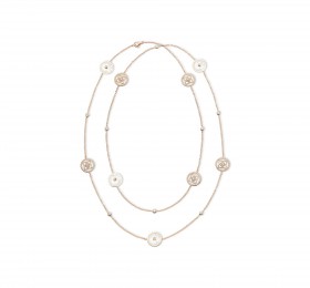 戴比尔斯ENCHANTED LOTUS 系列珍珠贝母玫瑰金钻石项链官方图