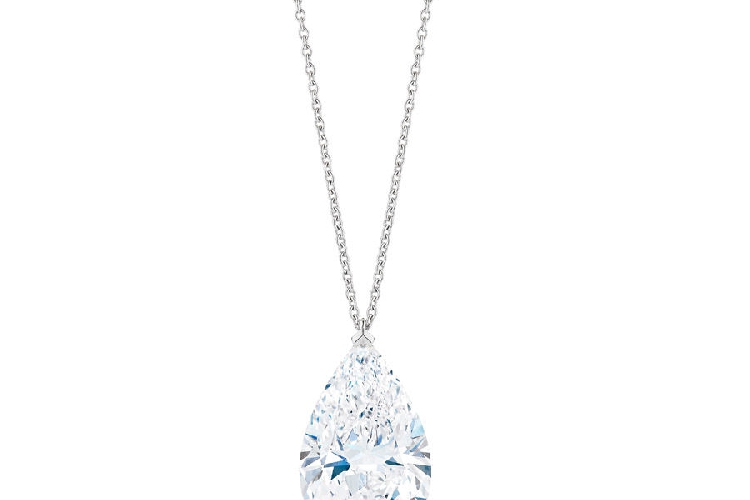 戴比尔斯LONDON BY DE BEERS 1888 WHITE MASTER DIAMOND梨形铂金钻石吊坠