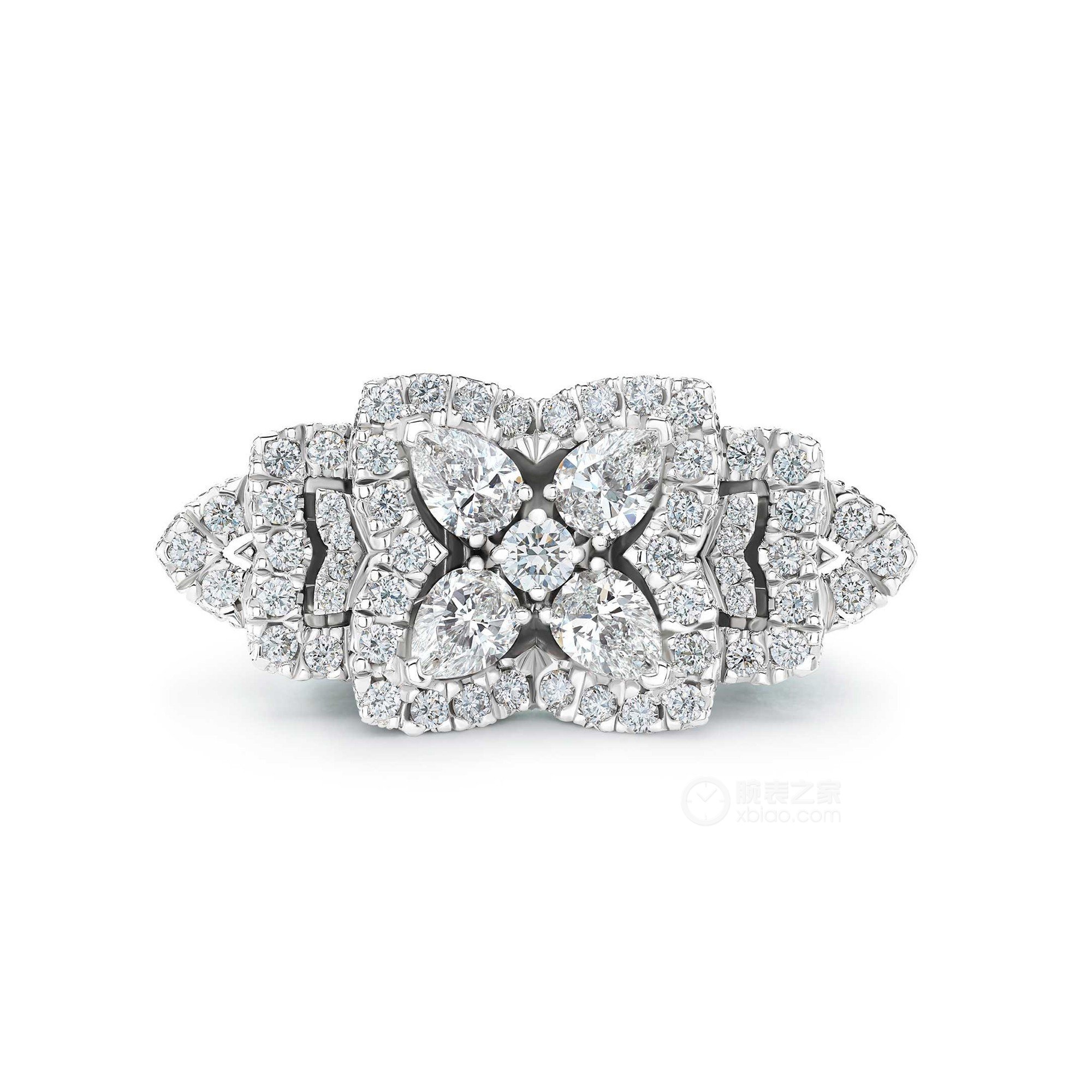 戴比尔斯Enchanted Lotus Cocktail白金钻石戒指戒指