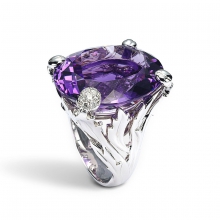 迪奥LE BAL MISS DIOR 750/1000白金戒指，镶嵌紫水晶