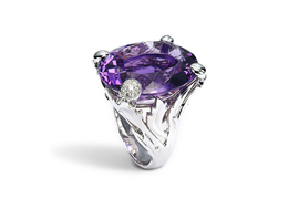 迪奧LE BAL MISS DIOR 750/1000白金戒指，鑲嵌紫水晶