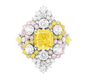 迪奥Cher Dior Etincelante系列黄色彩钻戒指戒指