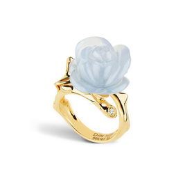迪奥 ROSE DIOR PRÉ CATELAN 750/1000黄金戒指，镶嵌蓝玉髓，小号 戒指