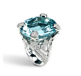 迪奥LE BAL MISS DIOR 750/1000白金戒指，镶嵌海蓝宝石 戒指