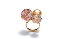 蒂芙尼MASTERPIECES18k玫瑰金戒指镶嵌粉色蓝宝石、钻石和金色南洋珠戒指(18k玫瑰金戒指镶嵌粉色蓝宝石、钻石和金色南洋珠戒指18k玫瑰金戒指镶嵌粉色蓝宝石、钻石和金色南洋珠戒指)戒指