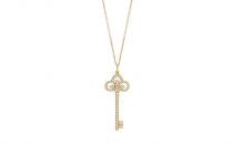 蒂芙尼TIFFANY KEYS18k黄金镶钻鸢尾花形钥匙吊坠(18k黄金镶钻鸢尾花形钥匙吊坠18k黄金镶钻鸢尾花形钥匙吊坠)项链