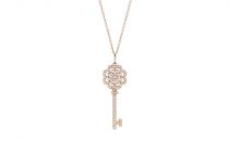 蒂芙尼TIFFANY KEYS18k玫瑰金镶钻玫瑰形钥匙吊坠(18k玫瑰金镶钻玫瑰形钥匙吊坠18k玫瑰金镶钻玫瑰形钥匙吊坠)项链