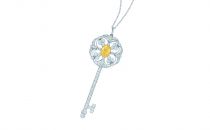蒂芙尼TIFFANY ENCHANT铂金镶嵌黄钻和白钻花形钥匙吊坠(铂金镶嵌黄钻和白钻花形钥匙吊坠铂金镶嵌黄钻和白钻花形钥匙吊坠)项链