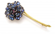 蒂芙尼古董珍藏18K黄金和纯银镶嵌蓝宝石及红宝石胸针(古董珍藏18K黄金和纯银镶嵌蓝宝石及红宝石胸针古董珍藏18K黄金和纯银镶嵌蓝宝石及红宝石胸针)胸针