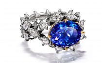 蒂芙尼BLUE BOOK高级珠宝铂金及18K黄金镶嵌一颗重逾5克拉的坦桑石，黑色缟玛瑙及钻石戒指(铂金及18K黄金镶嵌一颗重逾5克拉的坦桑石，黑色缟玛瑙及钻石戒指铂金及18K黄金镶嵌一颗重逾5克拉的坦桑石，黑色缟玛瑙及钻石戒指)戒指