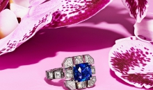 蒂芙尼BLUE BOOK高级珠宝WISTERIA紫藤流韵铂金镶嵌未经优化处理斯里兰卡蓝宝石及钻石戒指