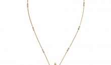 蒂芙尼史隆伯杰系列铂金及18K黄金镶嵌一颗重逾20克拉的钻石，粉色蓝宝石及钻石“石上鸟”项链