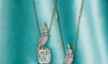 蒂芙尼史隆伯杰系列铂金及18K黄金镶嵌一颗重逾20克拉的钻石，粉色蓝宝石及钻石“石上鸟”项链