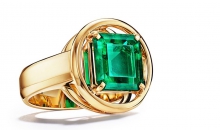 蒂芙尼史隆伯杰系列18K黄金镶嵌祖母绿戒指