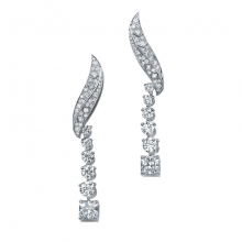 蒂芙尼MASTERPIECES RIBBONS系列铂金镶嵌Lucida切割、圆形明亮式切割及方形钻石耳坠