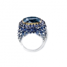 蒂芙尼BLUE BOOK高级珠宝SCALES系列蓝色碧玺戒指