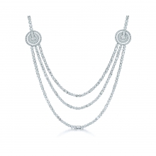 蒂芙尼BLUE BOOK高級珠寶鉑金鑲嵌圓形和長形鉆石項鏈
