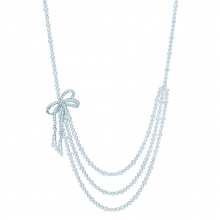 蒂芙尼BLUE BOOK高級珠寶鉑金鑲鉆蝴蝶結項鏈