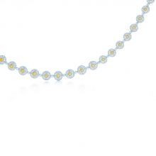 蒂芙尼BLUE BOOK高級珠寶鑲嵌黃鉆和白鉆鉑金項鏈