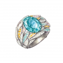 蒂芙尼BLUE BOOK高級珠寶2017 BLUE BOOK碧璽、彩色藍寶石及鉆石戒指