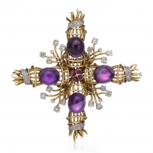 蒂芙尼史隆伯杰系列高级珠宝史隆伯杰十字造型胸针
