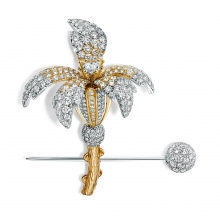 蒂芙尼史隆伯杰系列高级珠宝史隆伯杰兰花造型胸针