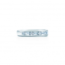 蒂芙尼結婚戒指槽式鑲嵌戒指